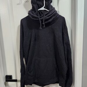 Unisex Black Cowlneck With Hood